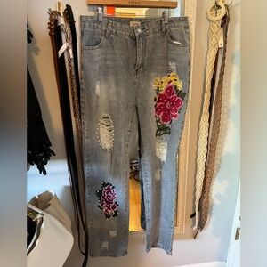 Boho embroidered denim!